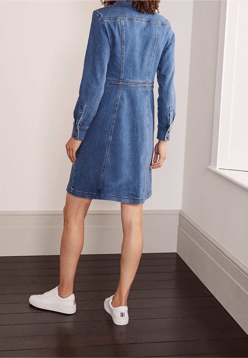 boden denim shirt dress Zia Denim Pocket Shift Dress Dark Indigo Boden Women's Regular / 16/18
