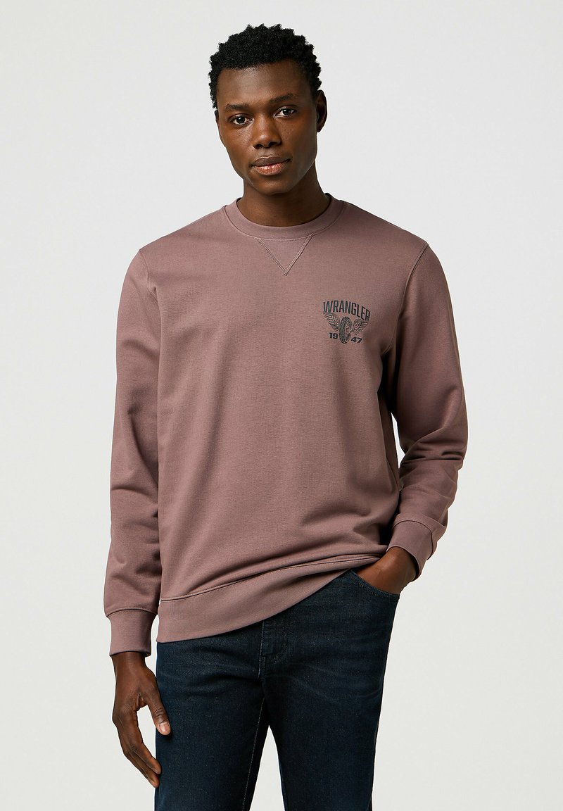 Wrangler LONG SLEEVE AMERICANA CREW FOR REGULAR FIT - Sweater - peppercorn