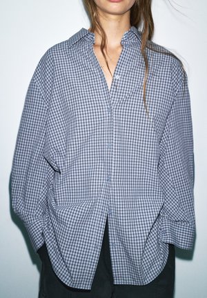 PULL&BEAR, OVERSIZE CHECK - SHIRT - Chemisier - blue