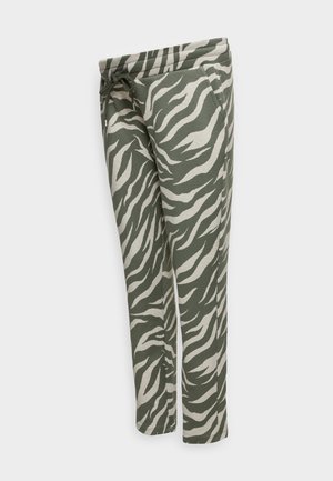 MAMALICIOUS MLYATES PANTS - Tréningruha alsók - whitecap gray/green zebra