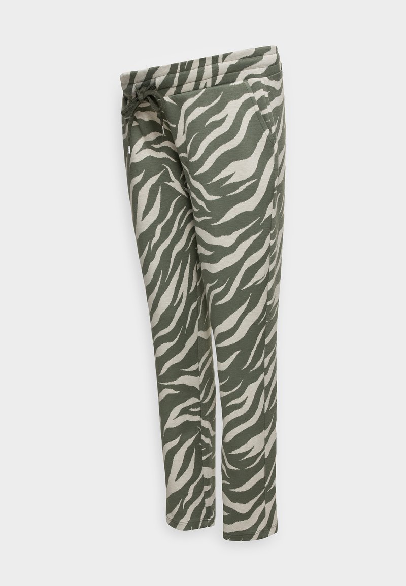 MAMALICIOUS MLYATES PANTS - Παντελόνι φόρμας - whitecap gray/green zebra