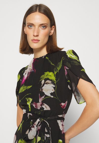 Erdem BELTED SHORT SLEEVE DRESS - Jurk - black