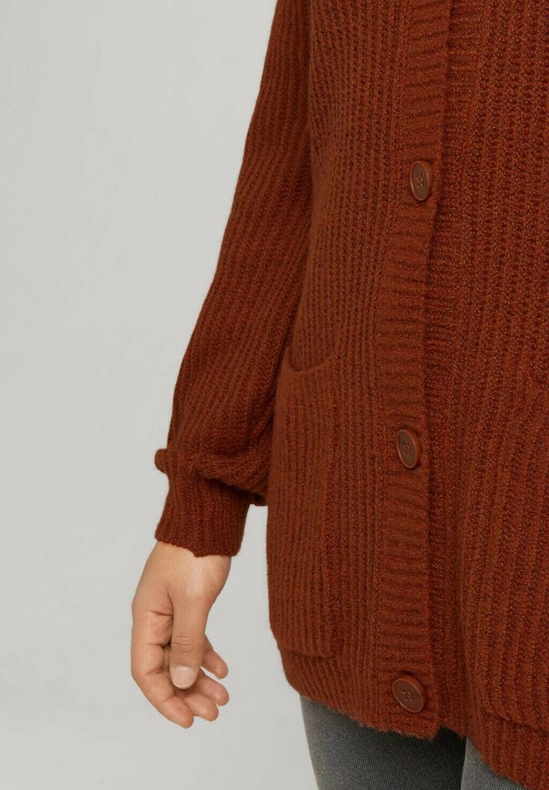 Damen Strickjacken | MY TRUE ME TOM TAILOR CARDIGAN BUTTONED AJOUR STITCH Strickjacke rust brown melange/dunkelrot - LW54596 Damen Strickjacken | MY TRUE ME TOM TAILOR CARDIGAN BUTTONED AJOUR STITCH Strickjacke rust brown melange/dunkelrot - LW54596