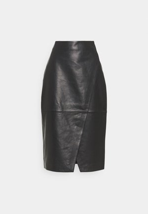 RUTH - Leren rok - black