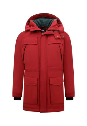 Local Fanatic, LANGE PARKA JAS CAPUCHON - ZWNW  - 891 - Wintermantel - rood