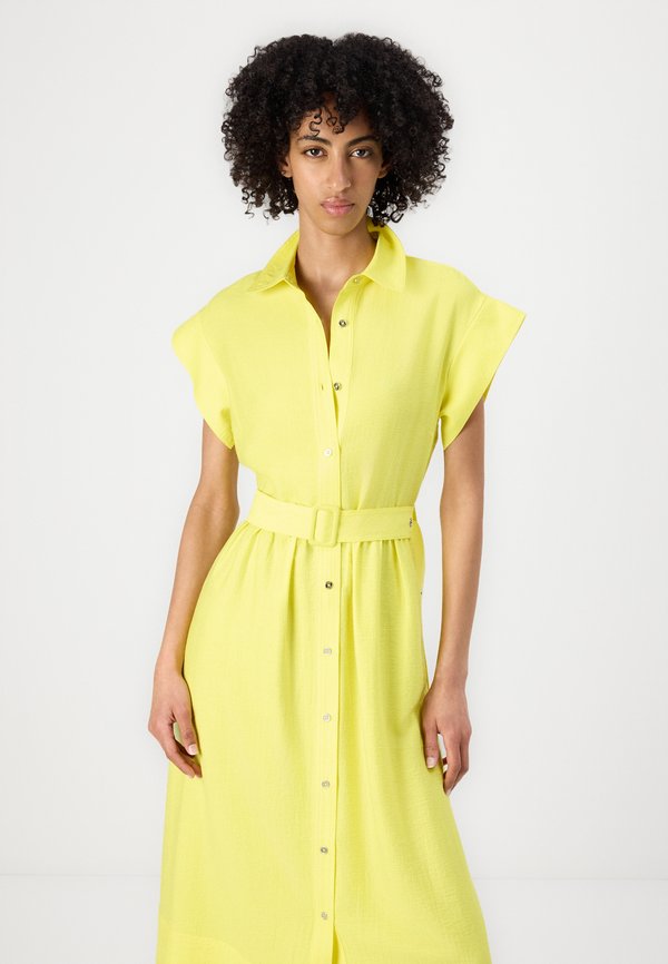 BUTTON DOWN SHIRT DRESS GROMMETS BELT - Shirt dress - daffodil4
