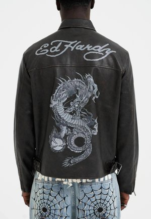 Ed Hardy Faux leather jacket - brown