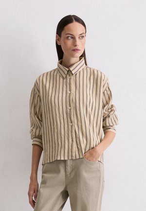 BOXY SHAPE, LONG SLEEVE, STRIPES - Chemisier - medium beige