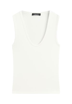 Massimo Dutti, SLEEVELESS V-NECK TOP - Top - white