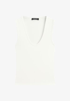 Massimo Dutti, SLEEVELESS V-NECK TOP - Top - white