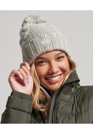 Superdry BOBBLE - Bonnet - light grey tweed