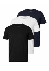 SLHCORMAC O NECK TEE 3 PACK - T-shirts - black 1
