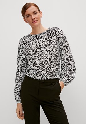 comma, À MOTIF - Bluse - schwarz