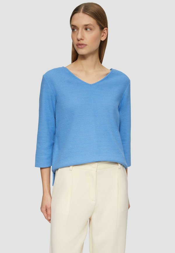 STRUKTURIERTES MIT V-AUSSCHNITT UND 3/4-ÄRMELN - Sweatshirt - royalblau