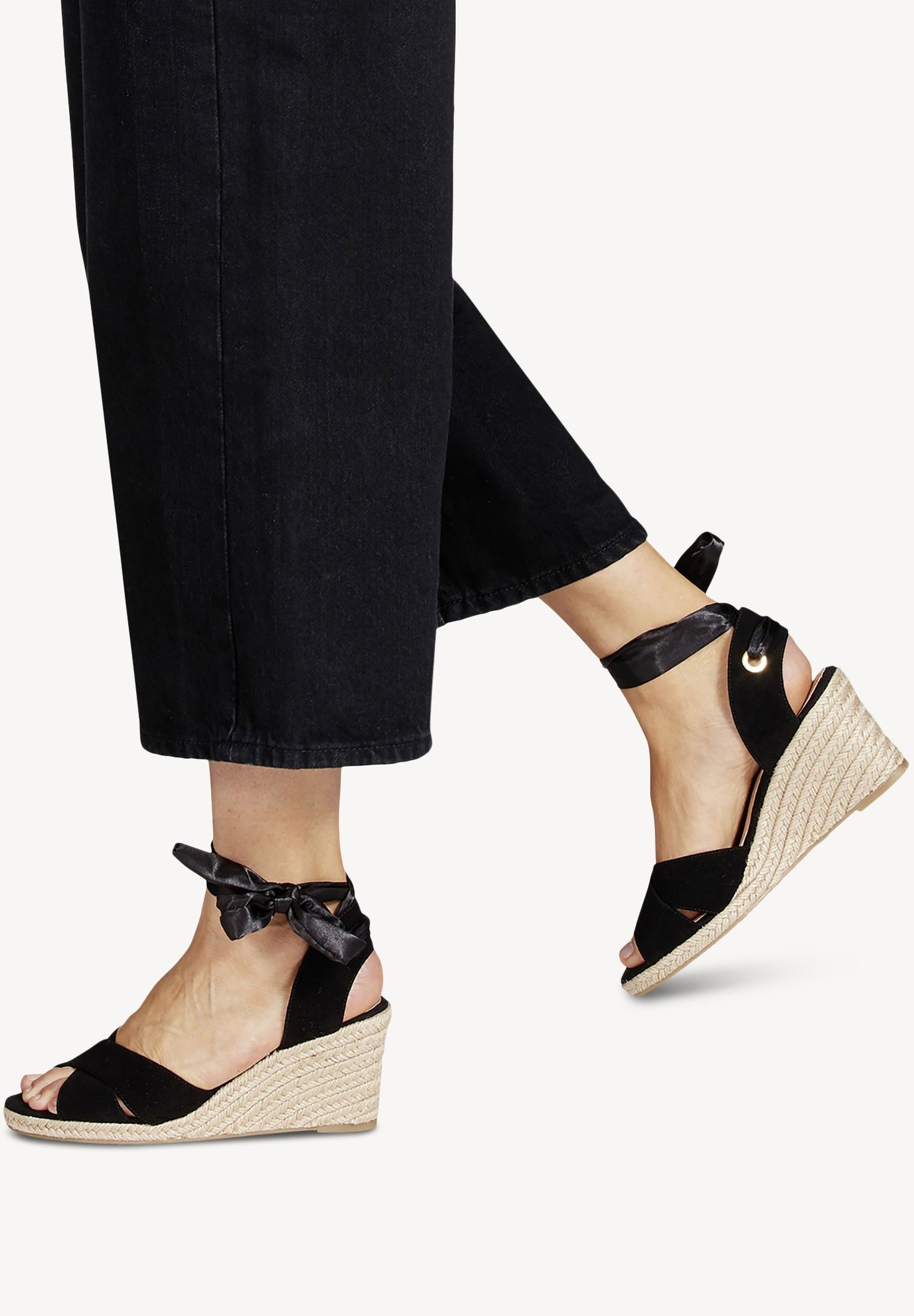 Tamaris Sandalen met sleehak - black uni/Zwart - Zalando.nl