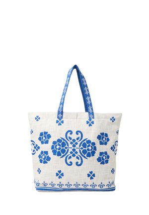 Stefanel SHOPPING WITH PRINT - Handtasche - white blue