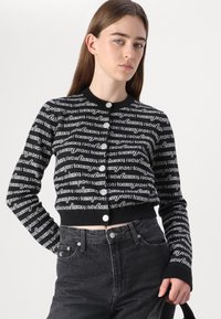 Tommy Jeans SCRIPT - Cardigan - black hybrid