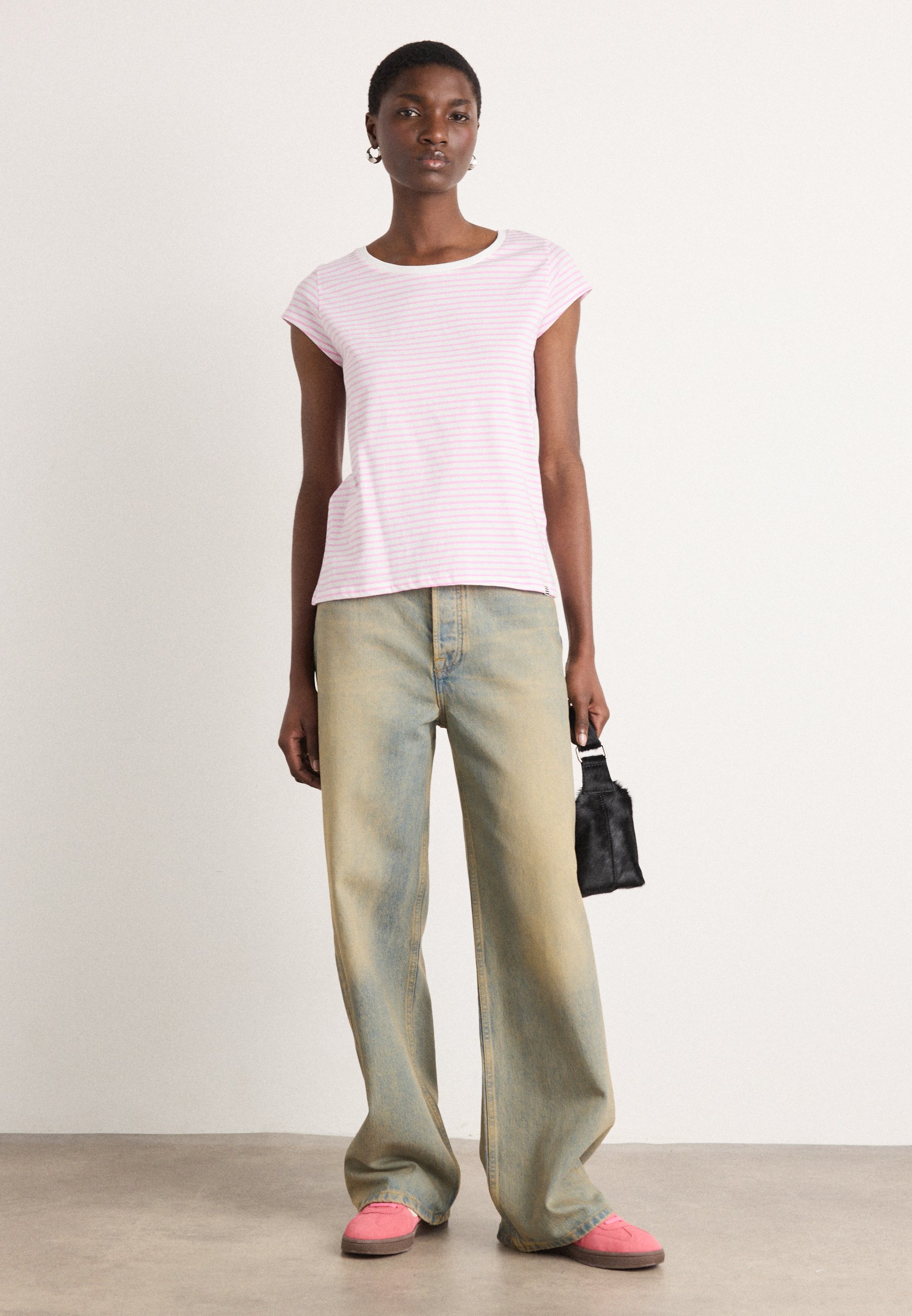 売れ筋商品|||マッズ ノーガード Tシャツ レディース トップス STRIPE TEASY TEE - Print T-shirt - blushing bride/briliant white Mads Nørgaard STRIPE TEASY TEE - Print T-shirt - blushing