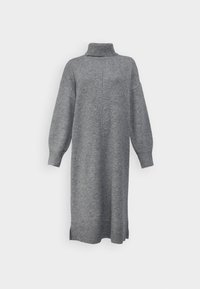 PCMALOU ROLL NECK DRESS  - Svetríkové šaty - medium grey melange