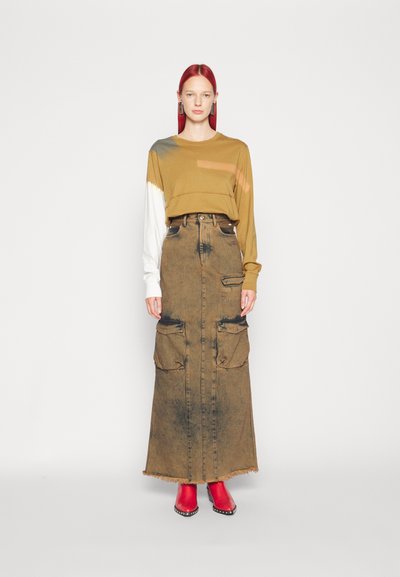 GCDS SKIRT - Τζιν φούστα - brown