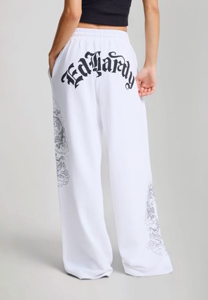 Ed Hardy, WOMENS GOTHIC DRAGON STONE WASH RELAXED JOGGERS - Pantalon de survêtement - white