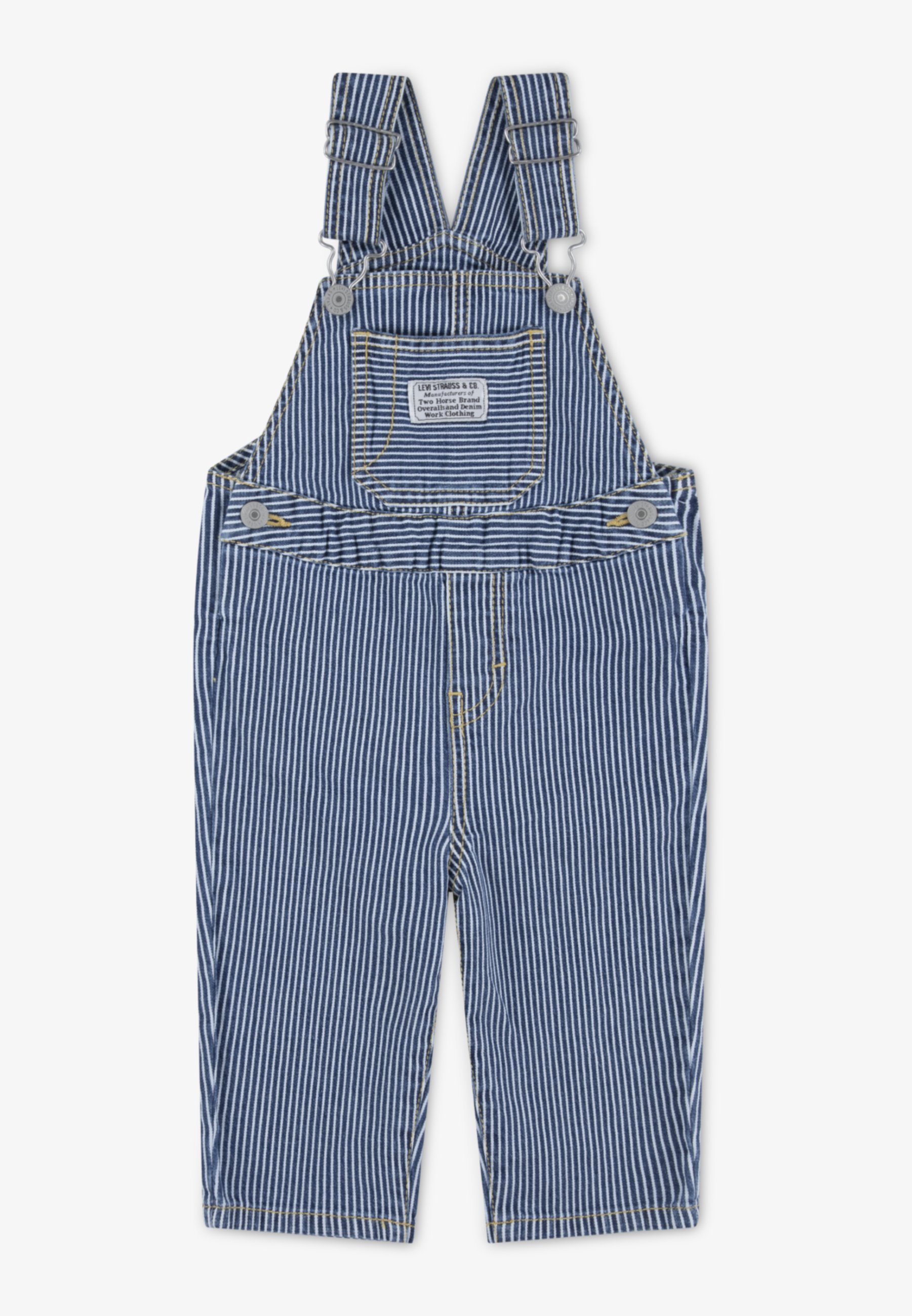 Salopette Courte Levi's Pour Fille - Denim 100% Coton - Bretelles Réglables - Poches Avant Et Arrière - Style Railroad Stripe