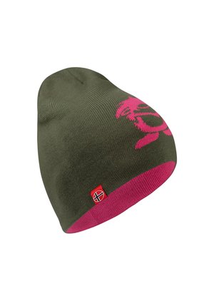 LONG - Beanie - dusky olive light magenta