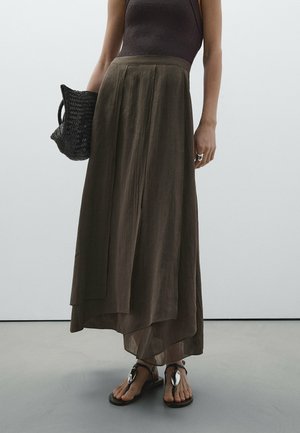 A-snit nederdel - mottled dark brown