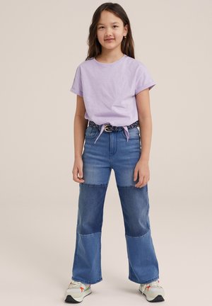 WE Fashion KNOOPDETAIL - Print T-shirt - T-shirt med print - violet