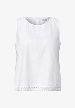 Street One Studio, BLUSENTOP MIT TAPE-DETAIL AM SAUM - Bluse - white