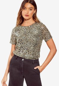 Friends Like These SEQUIN EMEBELLISHED-REGULAR FIT - Printtipaita - gold animal