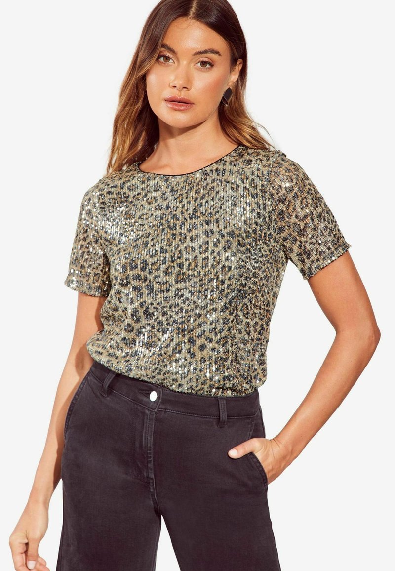 Friends Like These SEQUIN EMEBELLISHED-REGULAR FIT - Printtipaita - gold animal