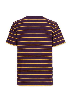 STRIPED - Print T-shirt - dark purple mustard