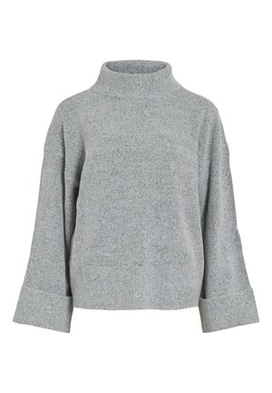 VILA VIROLFIE ROLL NECK - Jumper - light grey melange