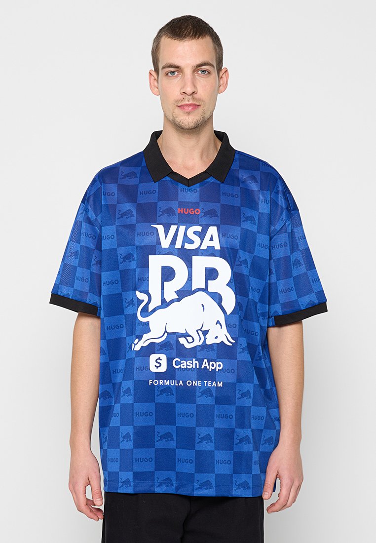 HUGO T-shirt print blauw