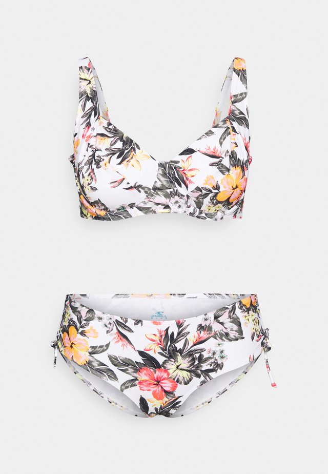 LENA MONA FIX SET - Bikini - white/red