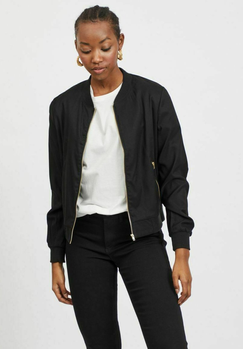 plain black bomber jacket womens
