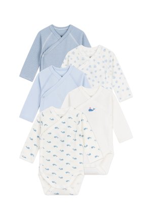 Petit Bateau NEWBORN 5 PACK UNISEX - Body - white/skyblue