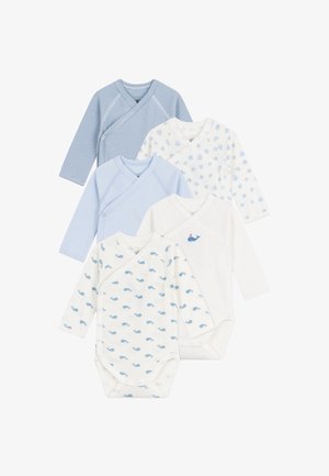 Petit Bateau NEWBORN 5 PACK UNISEX - Body - white/skyblue