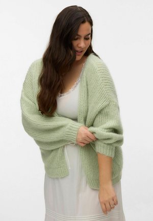 Vero Moda Curve VMCMAYBE LS OPEN CARDIGAN NOOS CUR - Cardigan - fog green