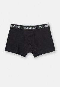 Boxeri negri din bumbac, cu un brâu alb cu marca "PULL&BEAR" și un design clasic.