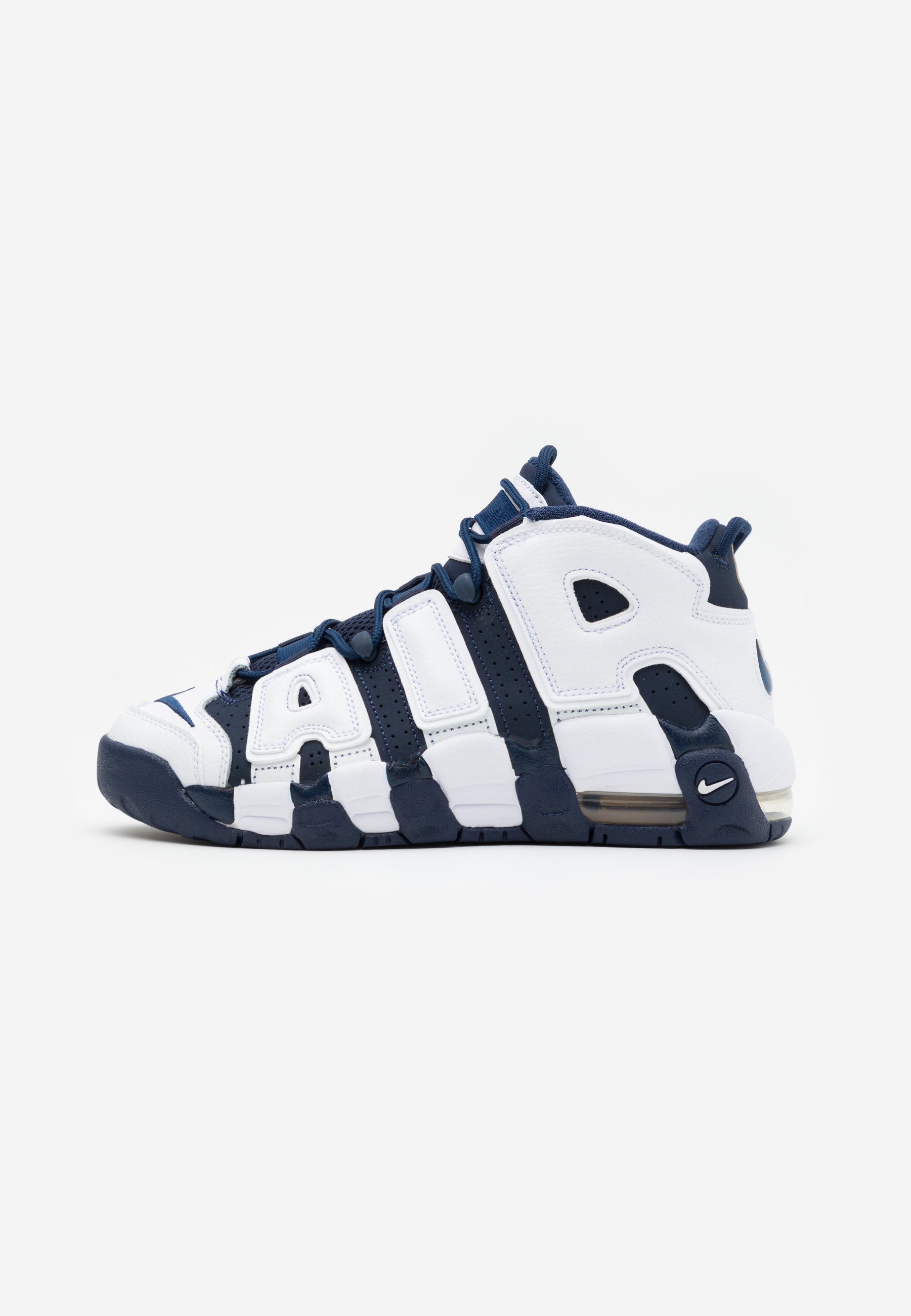 código postal Más temprano esta noche Nike Sportswear AIR MORE UPTEMPO UNISEX - Zapatillas altas - white/midnight  navy/metallic gold/university red/blanco - Zalando.es