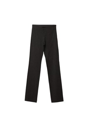 SLIM FIT STRIPED - Nohavice - black