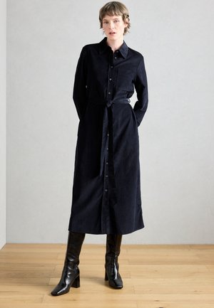 DRESS MIDI LENGTH COLLAR BUTTON PLACKET LONGSLEEVES SOLID - Rochie tip cămașă - deep night blue