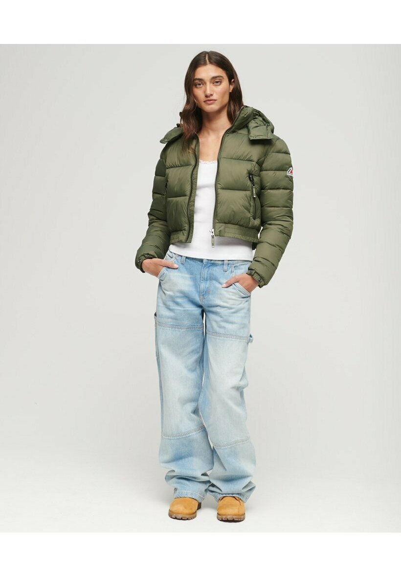 Superdry CROP HOODED FUJI - Veste d'hiver - dusty olive green/vert -  ZALANDO.FR