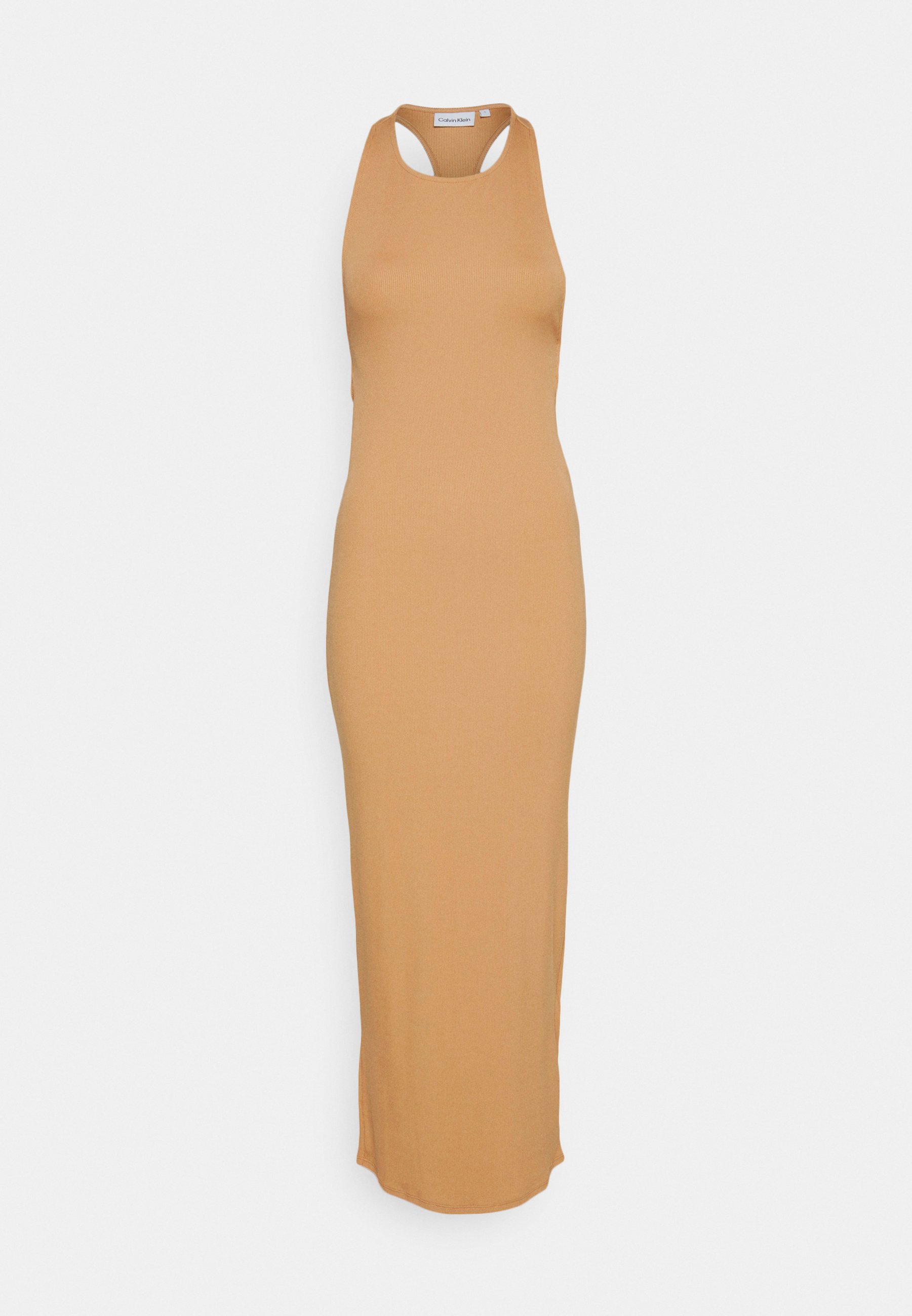 Calvin Klein NOVE CUT-OUT MAXI DRESS - Pletené šaty - pale terracotta