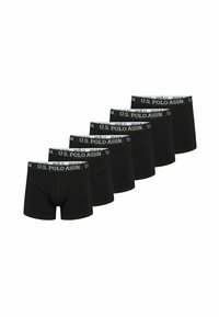 Schwarze Boxer-Shorts im fünfteiligen Pack, mit einem U.S. Polo Assn. Logo-Bund und einem glatten, elastischen Stoff in taillierter Passform.
