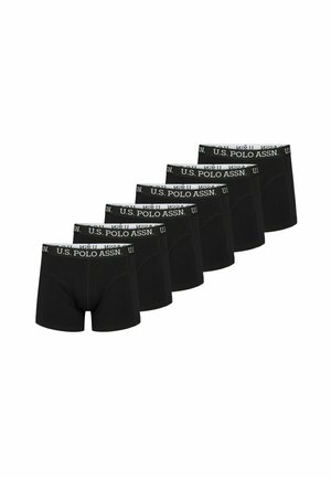 Schwarze Boxer-Shorts im fünfteiligen Pack, mit einem U.S. Polo Assn. Logo-Bund und einem glatten, elastischen Stoff in taillierter Passform.