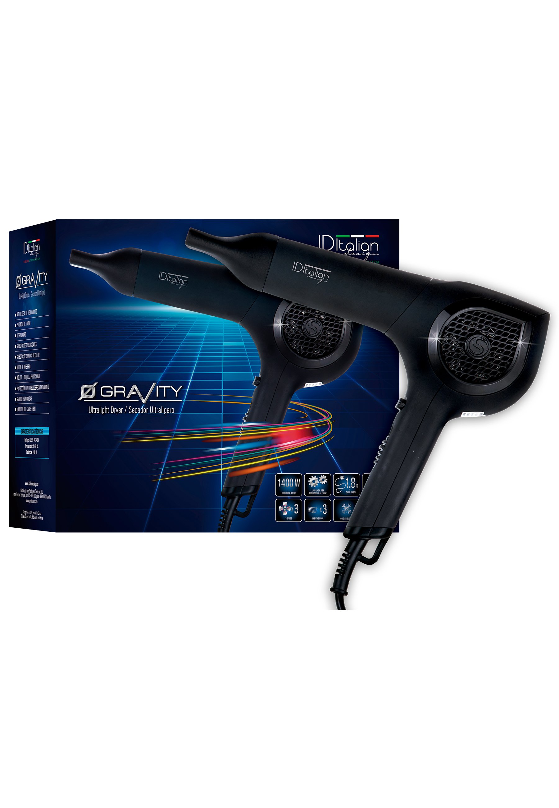 Italian Design ELECTRICAL ITEMS HAIRDRYER ITALIAN DESIGN RETRO DEC MOTOR  1400W - Hair styling - blue - Zalando.de