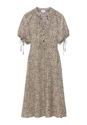 & OTHER STORIES, & OTHER STORIES TIE-WAIST MIDI DRESS - Robe chemise - black white